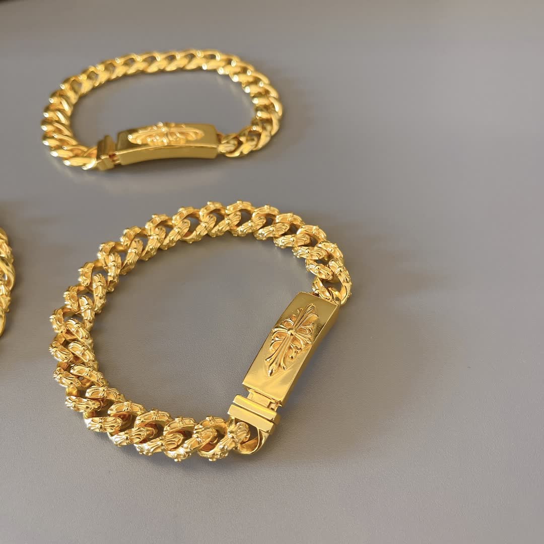 Chrome Hearts Gold-Plated Chain Bracelets